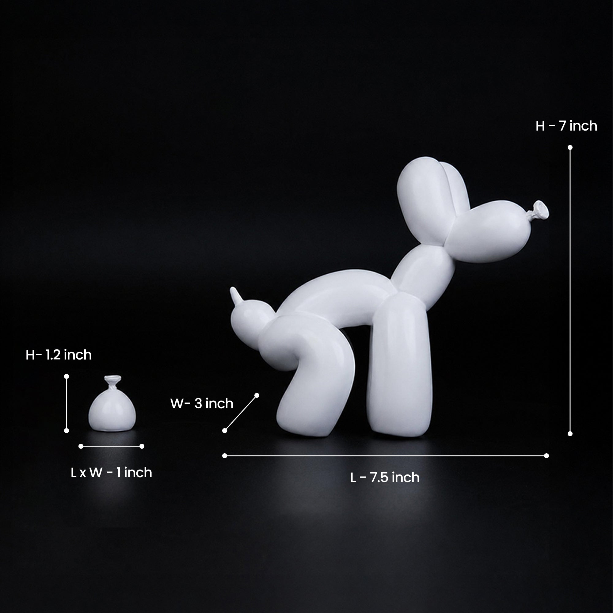 Poo Balloon Dog Statue