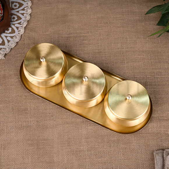 Brass Nut Bowl Gift Set