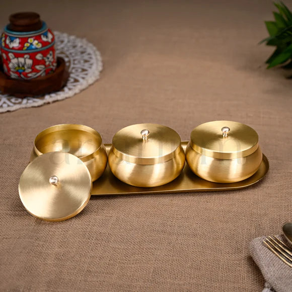 Brass Nut Bowl Gift Set