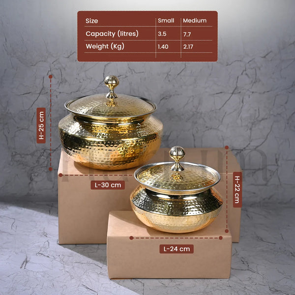 Brass Degchi/Patili with Lid