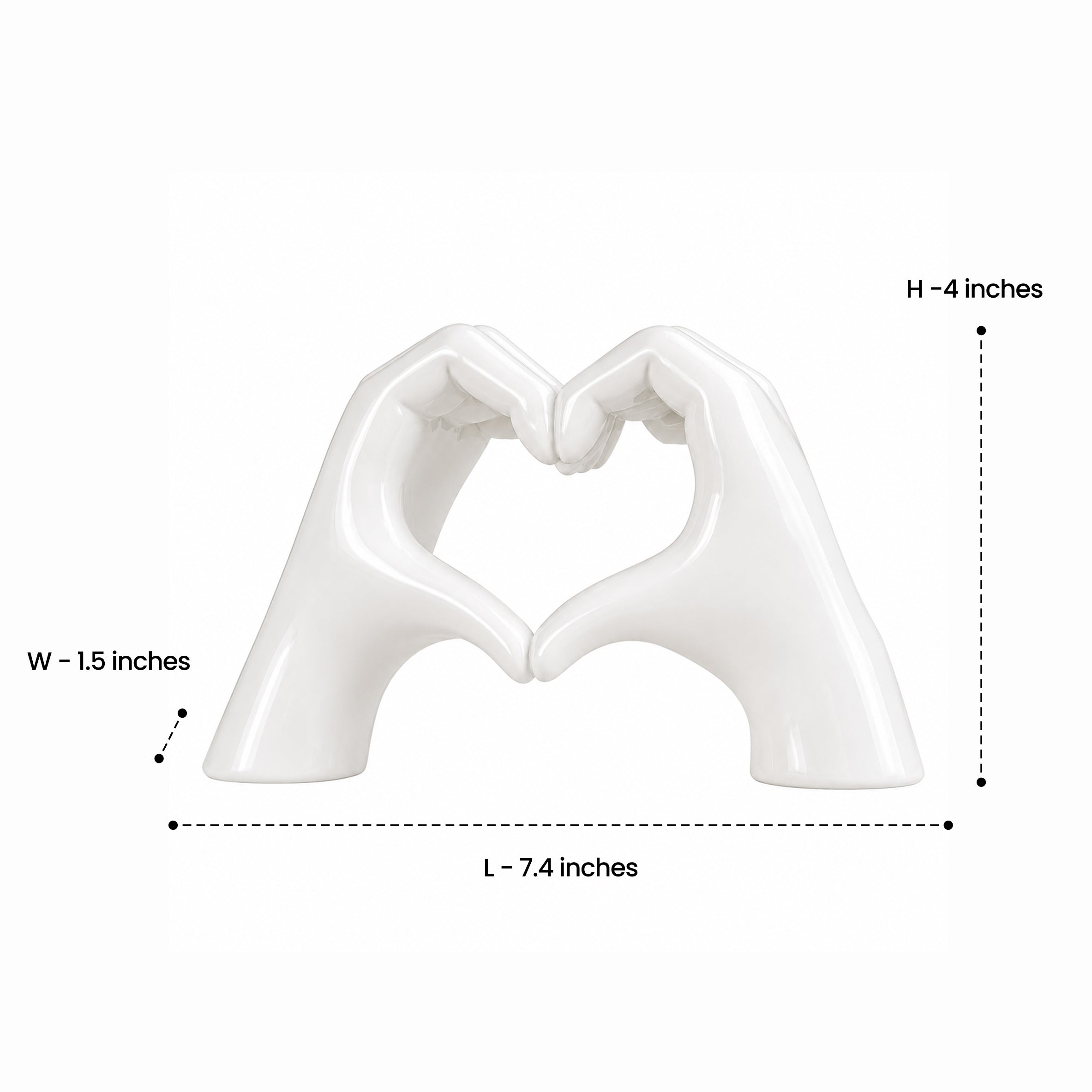 White Love Hand Showpiece
