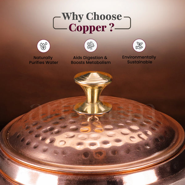 Antique Copper Water Dispenser With Lid (8 litres)