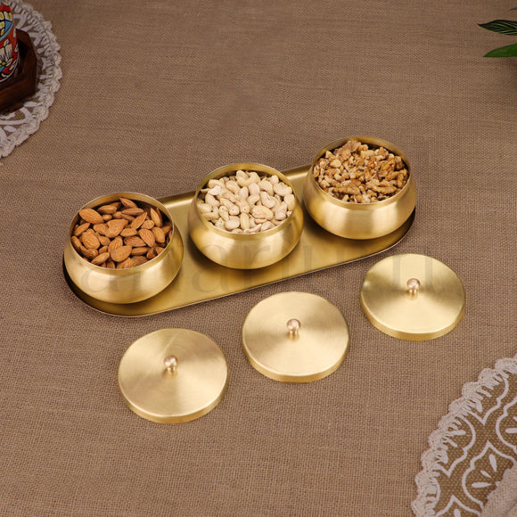 Brass Nut Bowl Gift Set