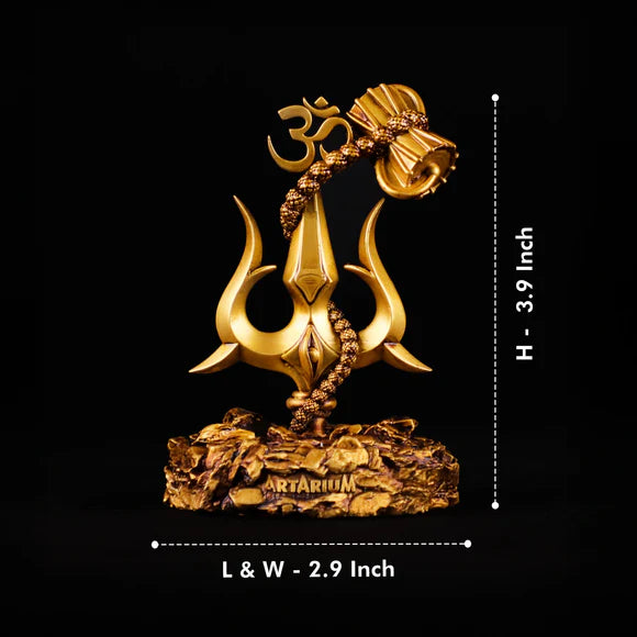 Lord Shiva Trishul With Damru Car Dashboard