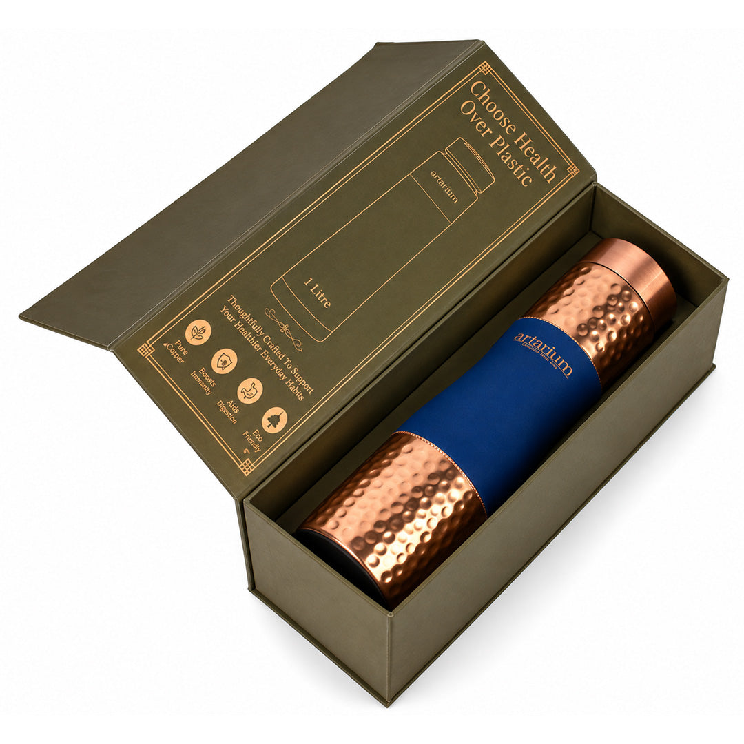 Hammered Copper Bottle with premium packaging