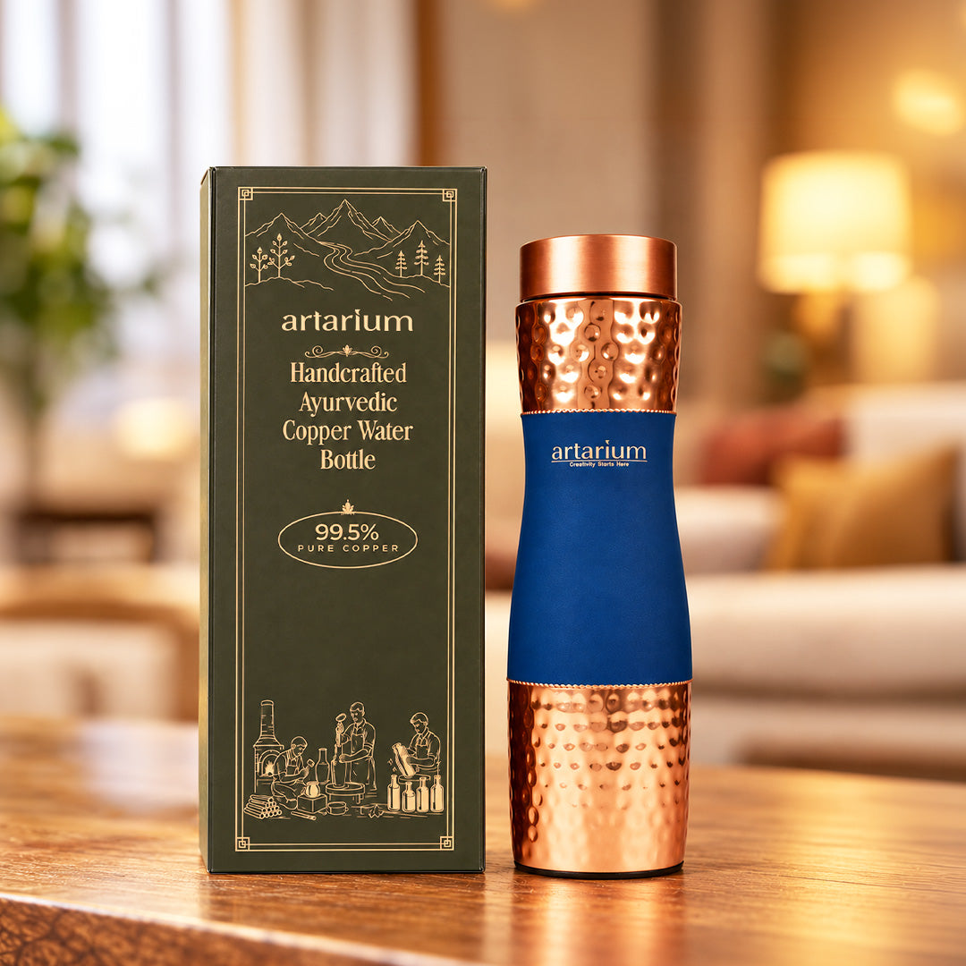 Hammered Copper Bottle with premium packaging