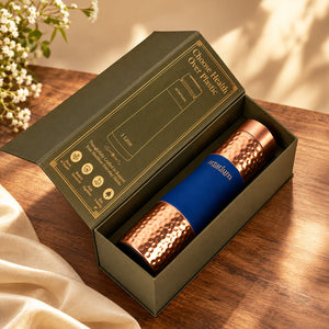 Hammered Copper Bottle with premium packaging