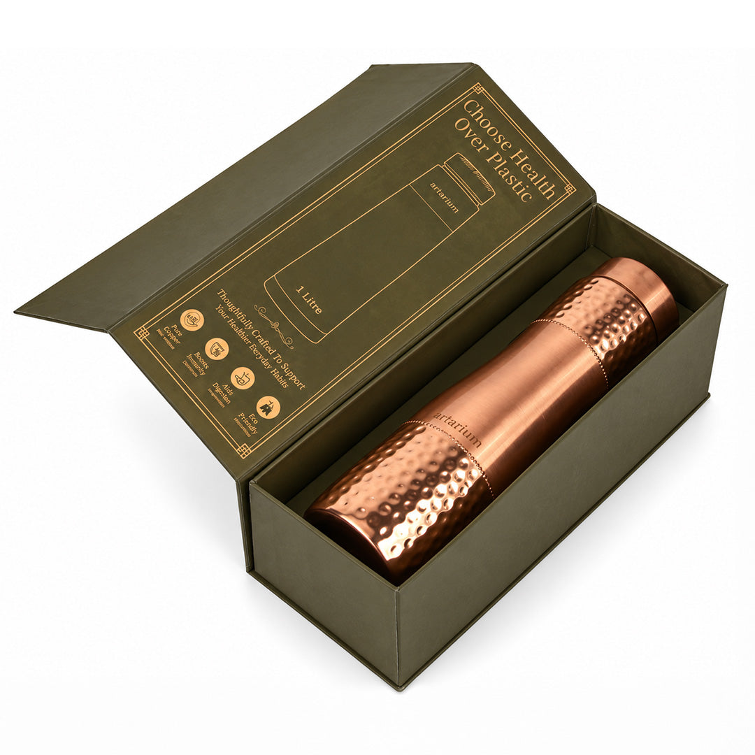Hammered Copper Bottle with premium packaging