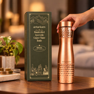 Hammered Copper Bottle with premium packaging