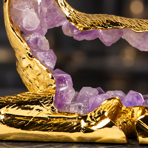 Zinc Alloy Purple Crystal Deer Figurine 