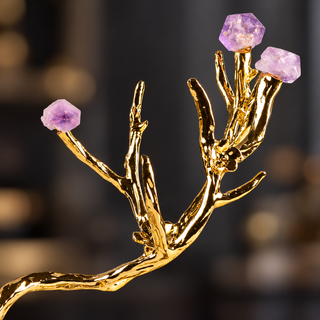 Zinc Alloy Purple Crystal Deer Figurine 