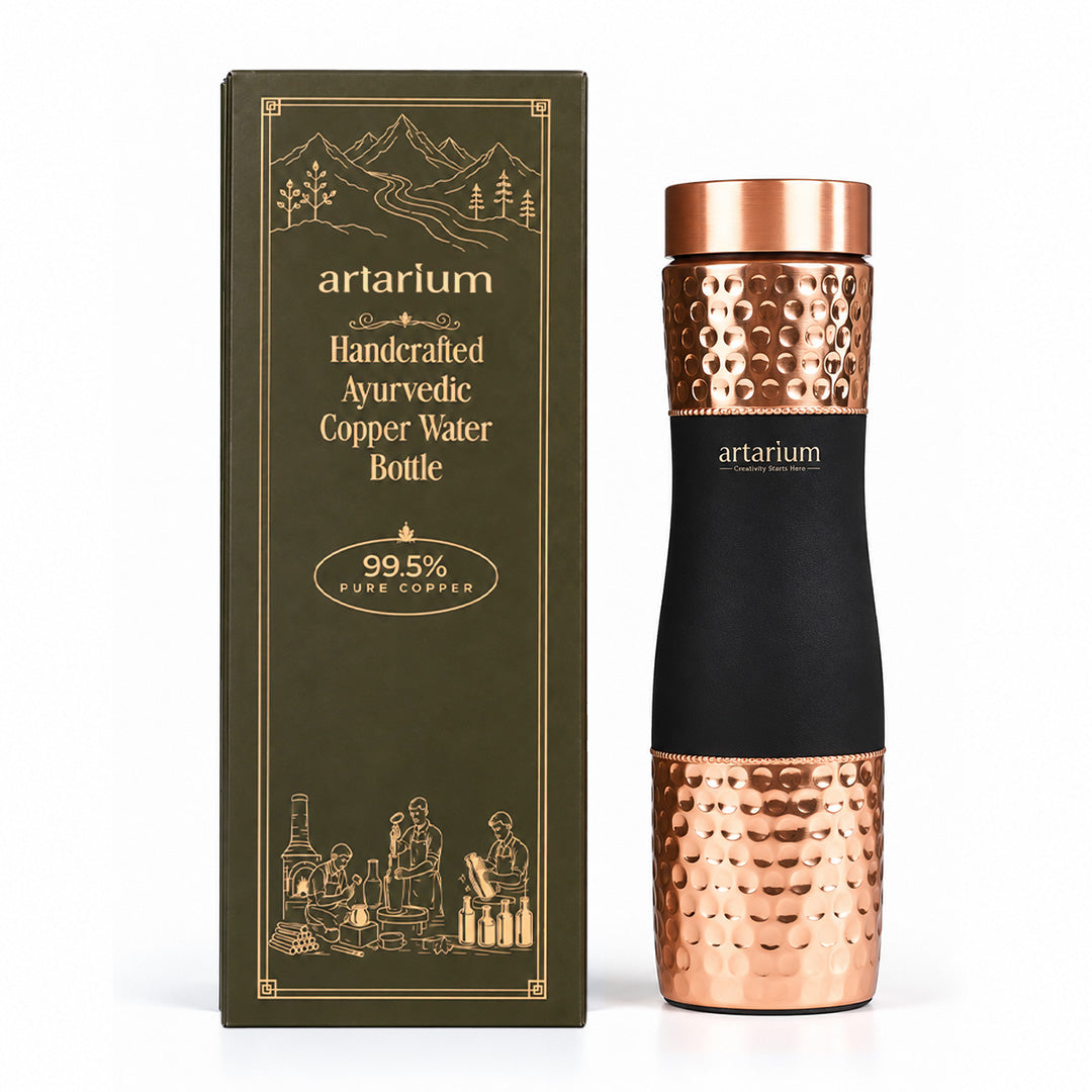 Hammered Copper Bottle with premium packaging