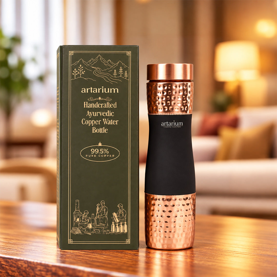 Hammered Copper Bottle with premium packaging