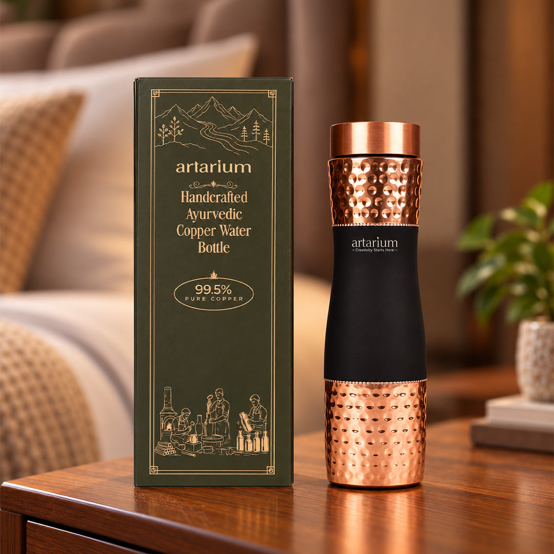 Hammered Copper Bottle with premium packaging