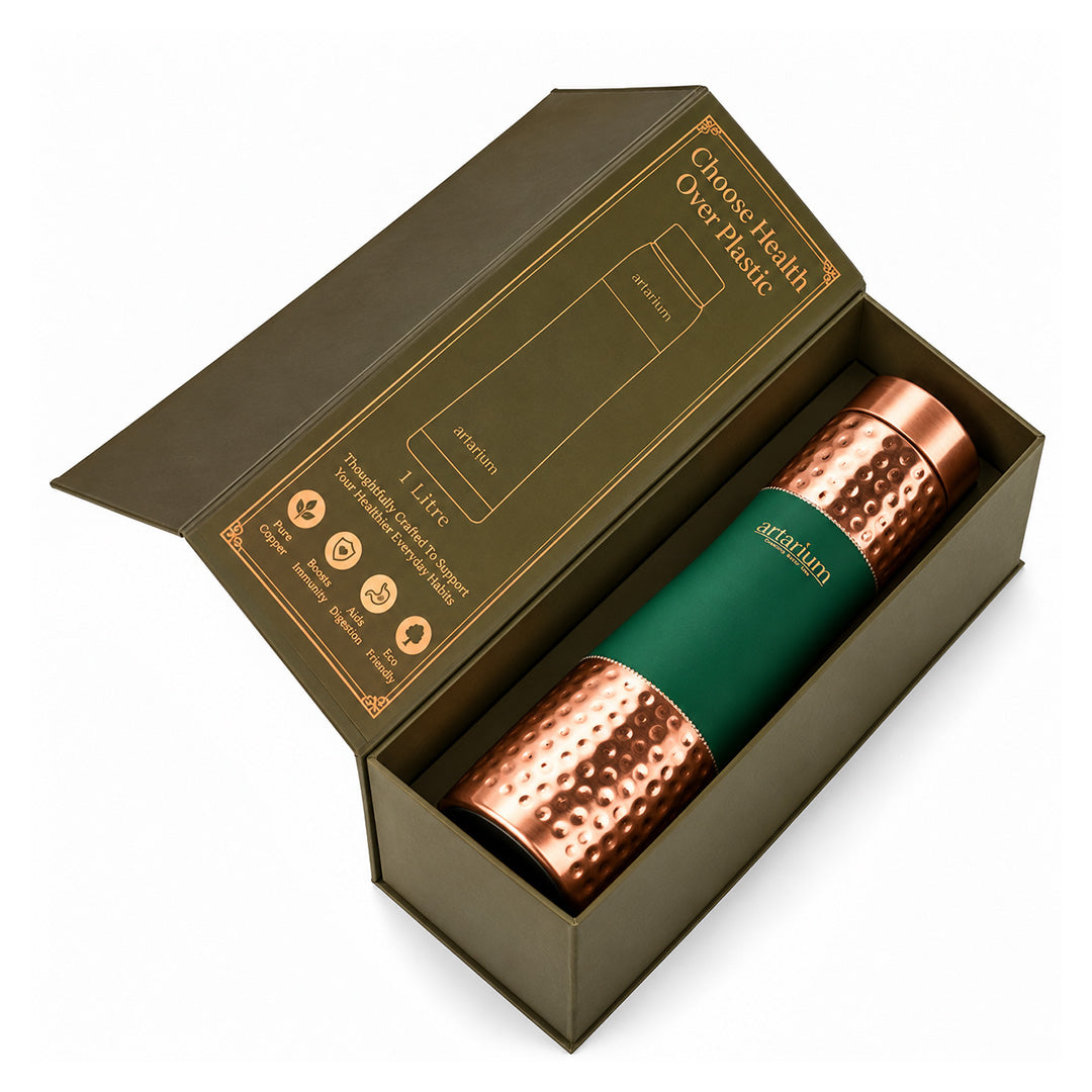 Hammered Copper Bottle with premium packaging