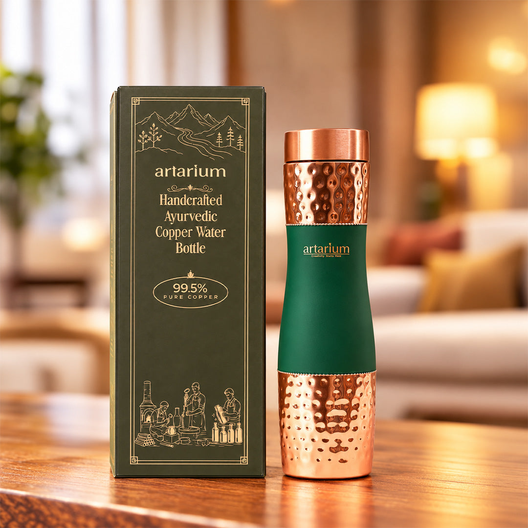 Hammered Copper Bottle with premium packaging