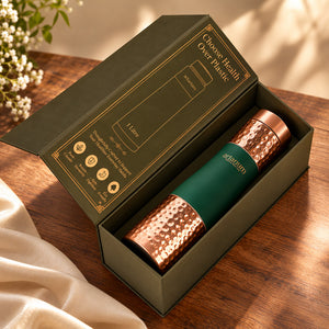 Hammered Copper Bottle with premium packaging