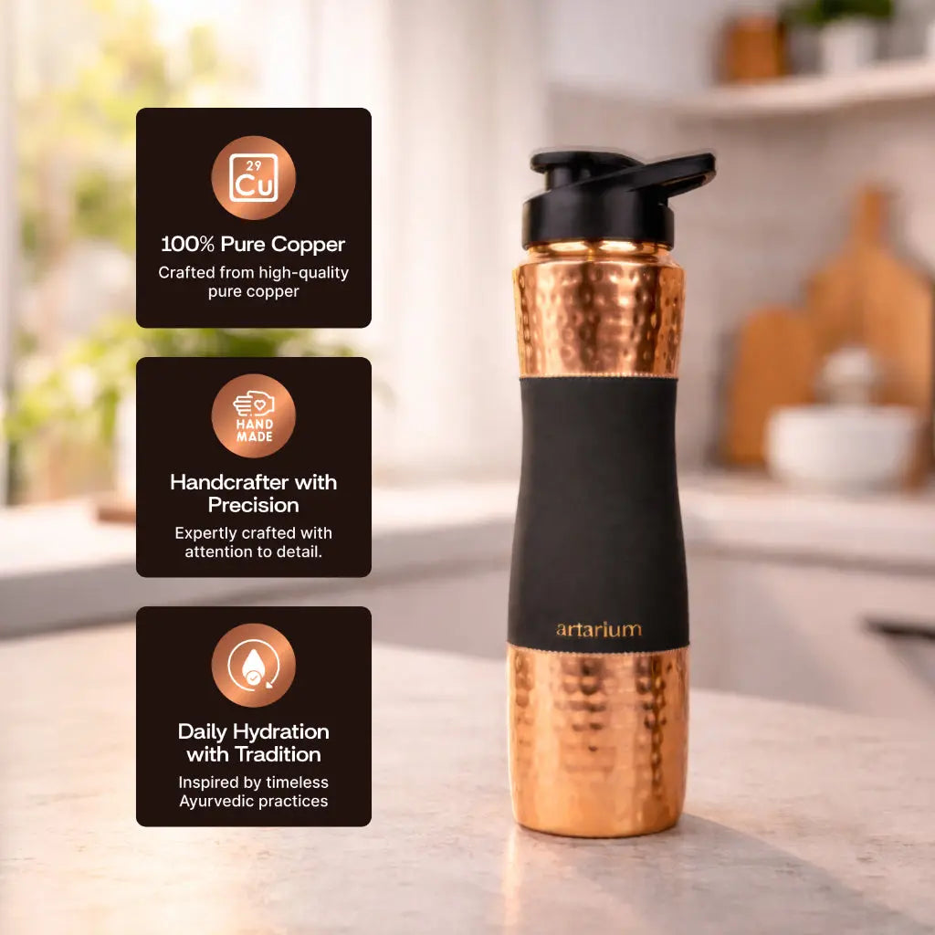 Hammered Copper Sipper Bottle Complete Kit 