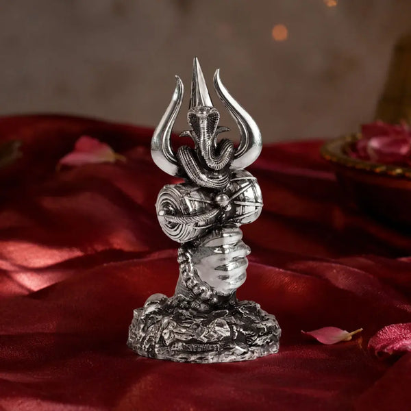 Shiv Trishul Idol Pure Silver 