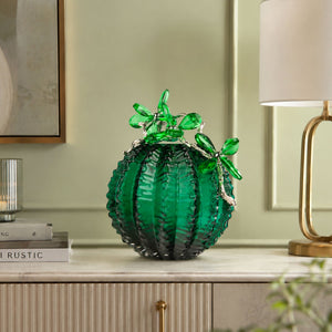 Emerald Leaf Crystal Vase 