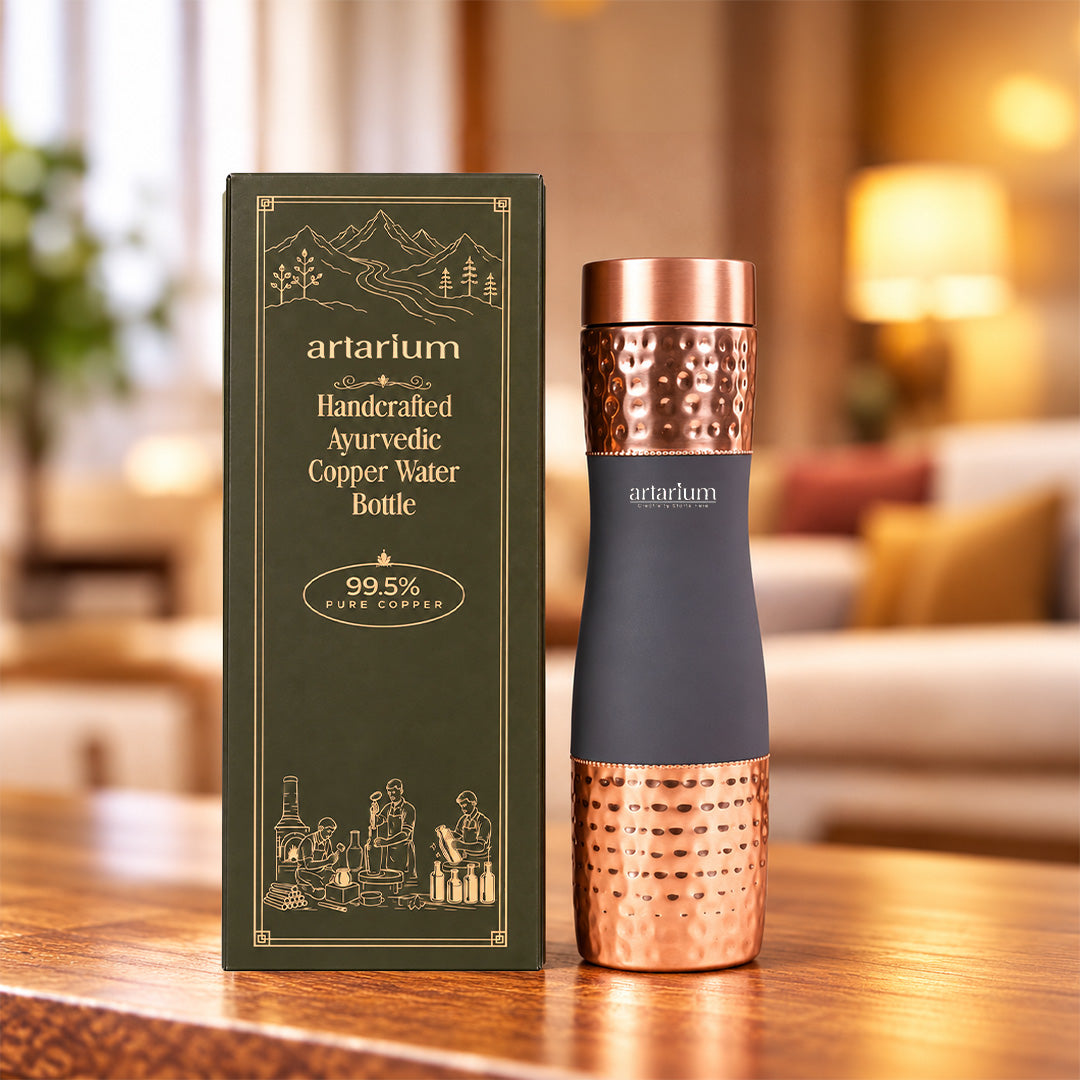 Hammered Copper Bottle with premium packaging