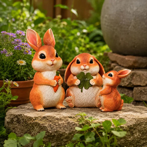 Cute Bunny Family Showpiece