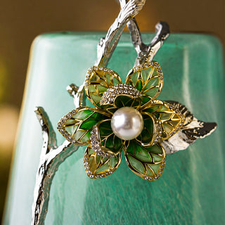 Zinc Alloy Seagreen Glass Flower Vase 