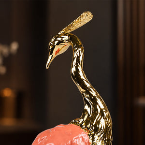 Crystal Blush Heron Sculpture 