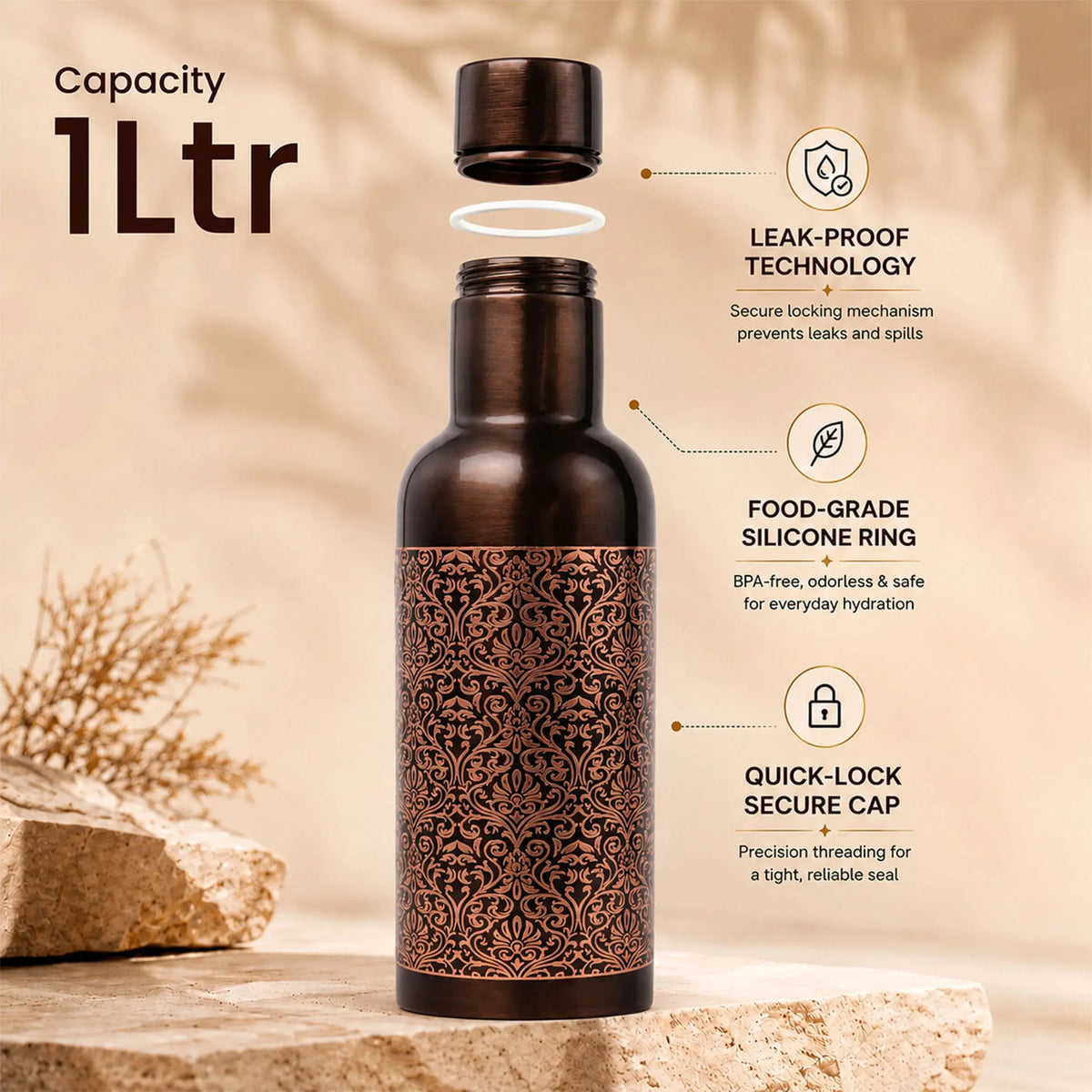 Classic Etch Copper Bottle 