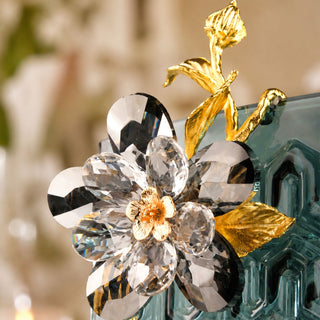 Zinc Alloy Aura Floralique Crystal Flower Vase 