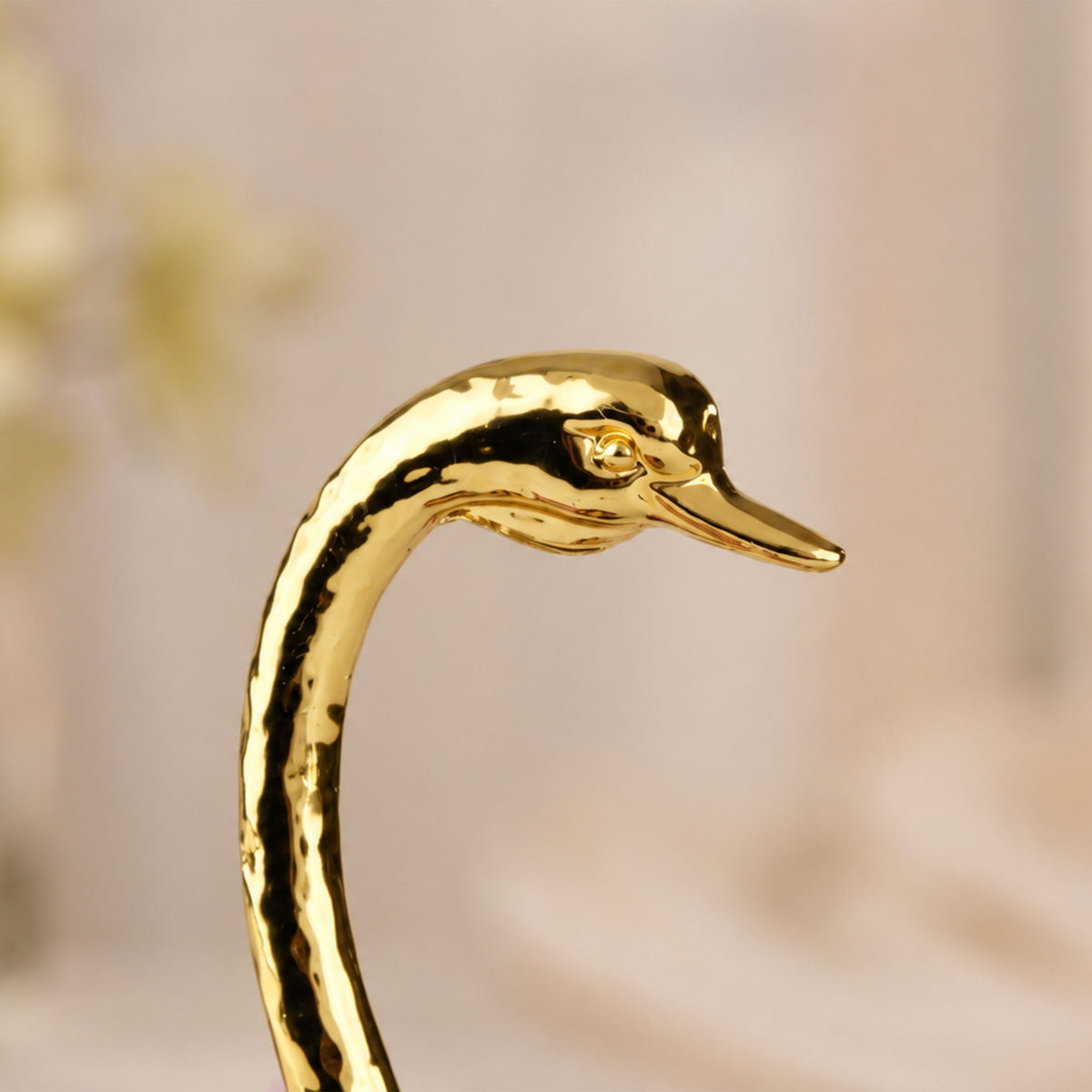 Amethyst Crystal Swan Zinc Alloy Sculpture