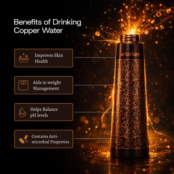 Etching Copper Bottle with Straw Set 