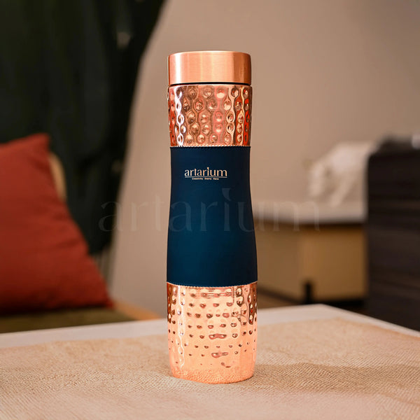 Hammered Copper Bottle in Cups Artarium