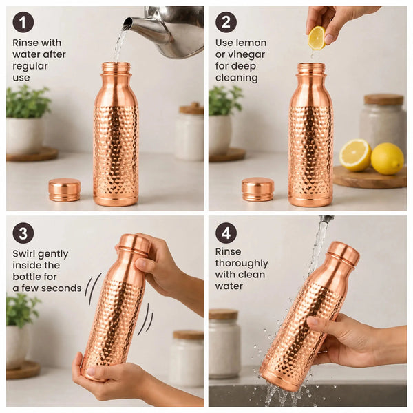Ayurveda-Inspired Hammered Copper Bottle 