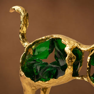 Luxury Gold Antelope with Green Fluorite 