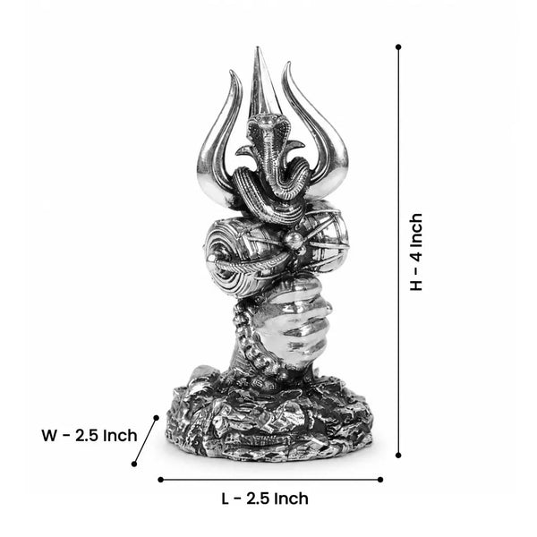 Shiv Trishul Idol Pure Silver 
