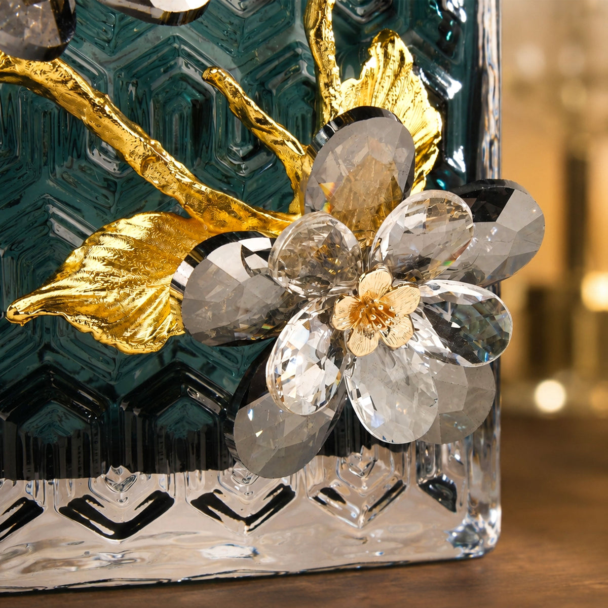 Zinc Alloy Aura Floralique Crystal Flower Vase 