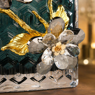 Zinc Alloy Aura Floralique Crystal Flower Vase 