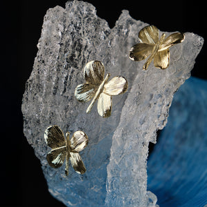 Blue Sea Wave with Golden Butterflies Sculpture 