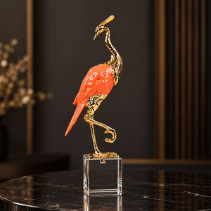 Crystal Blush Heron Sculpture 