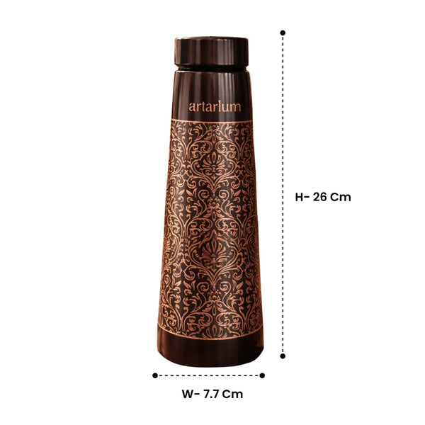 Etching Copper Bottle with Straw Set 