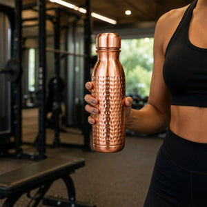 Ayurveda-Inspired Hammered Copper Bottle 