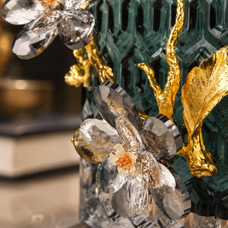 Zinc Alloy Aura Floralique Crystal Flower Vase 