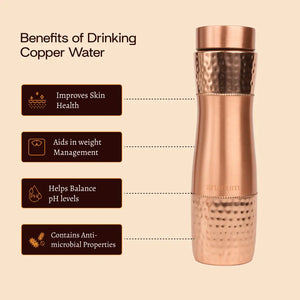 Hammered Copper Bottle Complete Set 