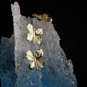Blue Sea Wave with Golden Butterflies Sculpture 