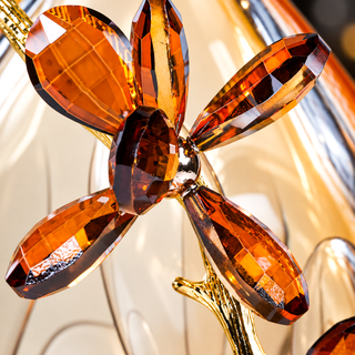 Crystal Flora Doré Alloy Petal Glass Vase 