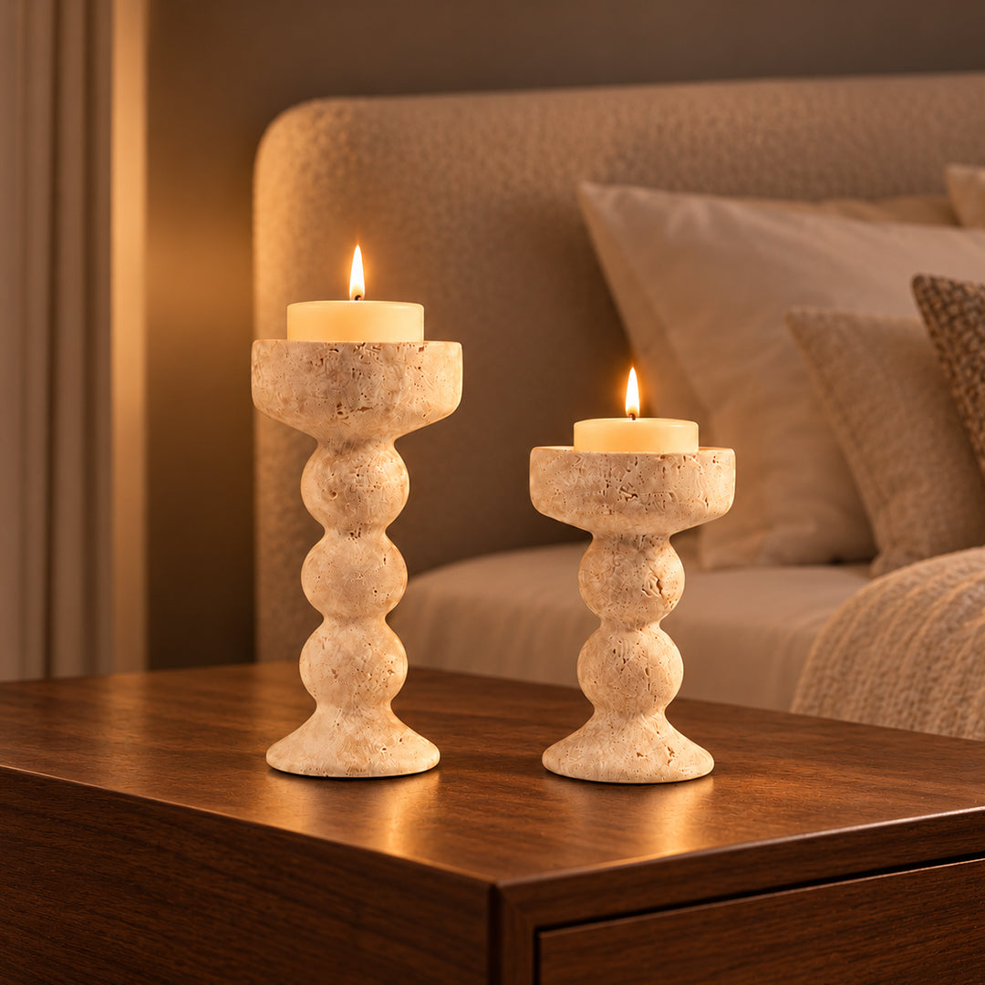 Ivory Marble Totem Duo 
