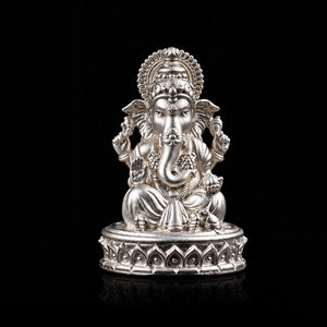 Lord Ganesha Pure Silver Idol (Hollow) with Premium Packaging 