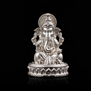 Lord Ganesha Pure Silver Idol (Hollow) with Premium Packaging 