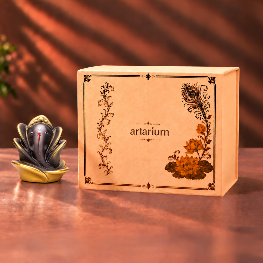 Rose Ganesha Idol With Premium Packaging 